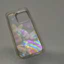 Trendy Elegent Girly Compatible with iPhone 15 Pro Case,Shining Cute Pearl Texture Soft Glitter Diamond Shockproof TPU Bumper(Butterfly,15Pro)
