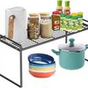 Cabinet Shelf, 20" Kitchen Counter Shelf, Metal Wire Stackable Cupboard Spice Rack, Space Saving Countertop Orgainzer and Storage Rack Shelves for Kitchen Pantry Bathroom