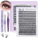 DIY Lash Extension Kit 280pcs Individual Lashes Cluster D Curl Eyelash Extension Kit Lash Clusters with Lash Bond and Seal and Lash Applicator Tool for Self Application (KIT,30D-D-9-16MIX)