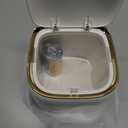 Mini Desk bin with lid,Small Plastic Trash can for Kitchen Bathroom Office countertop,Button Desktop Waste bin,Waterproof Rubbish bin with 50 Trash Bags (White)