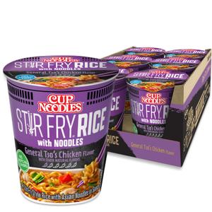 Nissin Cup Noodles Stir Fry Rice with Noodles, General Tso's Chicken, 2.68 Ounce (Pack of 6), BB Date 03/03/2026