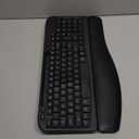 Ergonomic Wireless Keyboard with Cushioned Wrist Rest, Wave Keys, Phone Holder, Comfortable Natural Typing, 2.4GHz Full Size Cordless USB Computer Keyboard for Windows, Mac OS, Laptop, PC (Black)