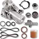 Timing Belt Kit with Water Pump Compatible with 2004-2006 Mitsubishi Galant/Lancer/Outlander, 2006-2009 Eclipse, 2.4L Engines, Replaces TCKWP332 TB332 168K1 CPW6622 (ZSD-005)