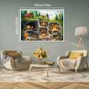 Fantasy Gnome Village Puzzles for Adults 1000 Pieces, Funny Forest Underground Gnomes House Art Jigsaw Puzzle, Challenging Hard Nature Cave Scene Puzzle