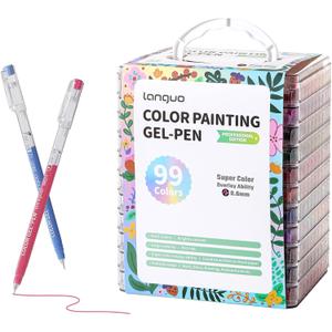 languo Gel Pens for Adult Coloring Books, 99 Colors Set Gel Colored Pens Marker, Perfect Gel Pens for Adult Drawing Doodling Journaling, Art Supplies and DIY Crafts