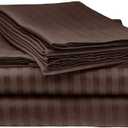 B$R Bedding's Queen, Sleeper Sofa Bed Sheet Set (60" x 74") 8" Inch Extra Deep Pocket Chocolate Stripe- 4 PCs Sleeper Sofa Sheets 700 TC 100% Egyptian Cotton