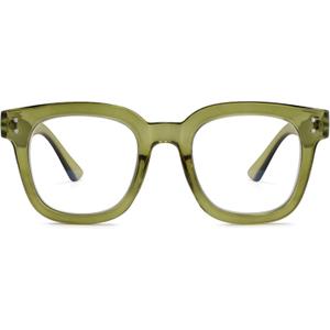 Madison Avenue Oversized Blue Light Blocking Glasses for Women Fashion Blue Light Blockers Anti Eyestrain & UV Protection Computer Eyeglasses (Olive Green)