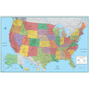 RM Dry US Map Wall