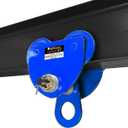 Manually Trolley 1 Ton | 2200LBS Capacity Steel Push Beam Trolley | Adjustable for I-Beam Flange Width 3" to 5" | Plain Trolley Crane with Four Sturdy Wheels