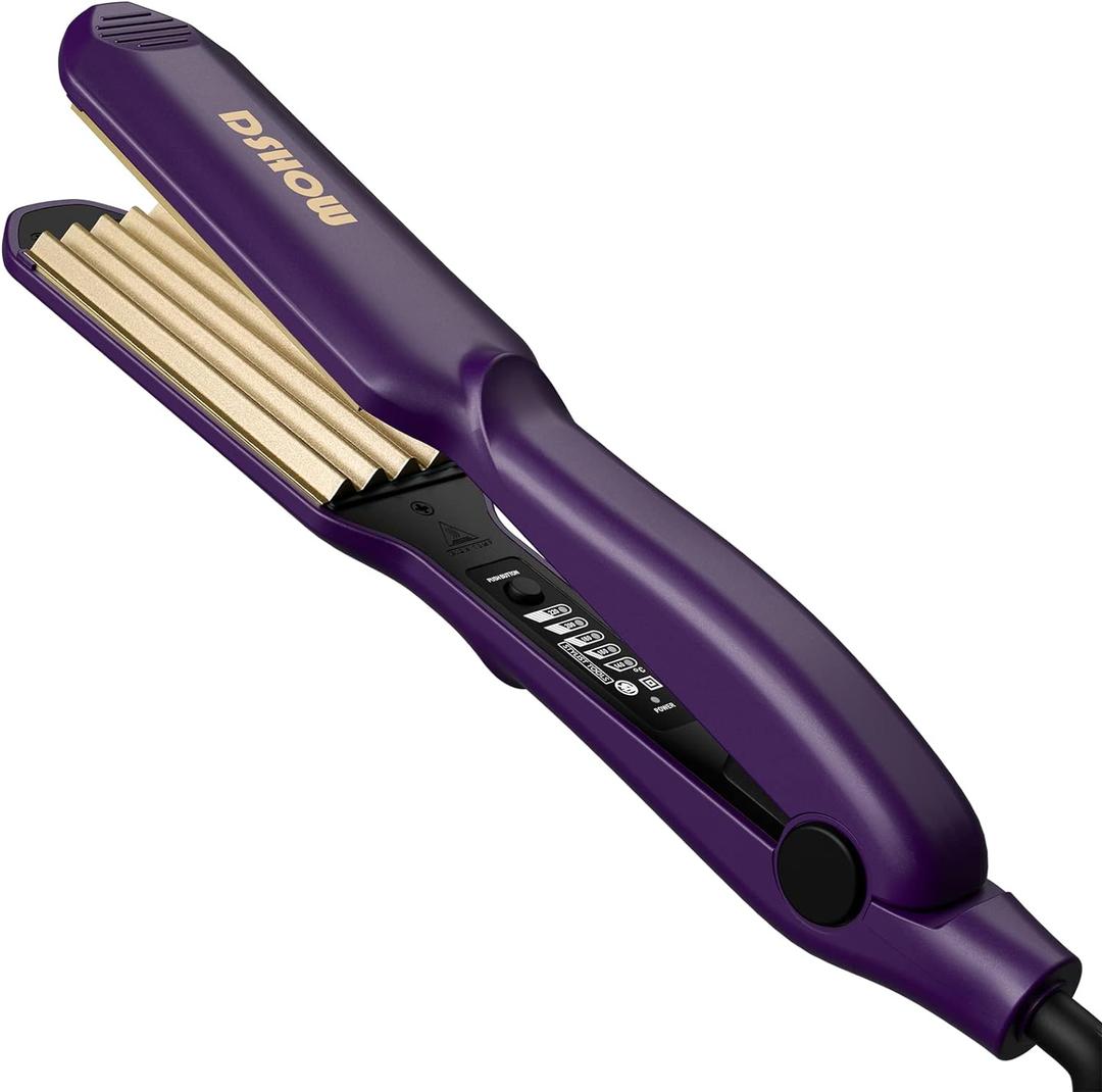 Crimping Iron Hair Crimper for Hair DSHOW Hair Volumizing Crimper with Titanium Ceramic Plates Styling Tools for Women Girls (Purple)