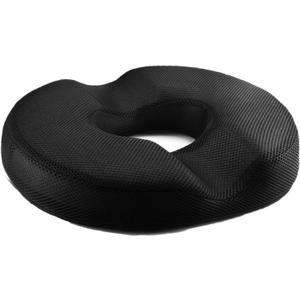 Donut Pillow for Tailbone Pain, Hemorrhoid Tailbone Donut Firm Pillow Memory Foam Seat Cushion Pain Relief for Hemorrhoid Treatment, Coccyx, Prostate, Sciatica, Surgery, Black