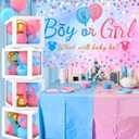 Gender Reveal Baby Balloon Boxes Decorations, Pink Blue Balloon Arch Garland Kits With 4pcs Boxes, Gender Reveal Backdrop for Baby Shower,Boy or Girl Gender Reveal Party Supplies(141pcs)