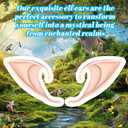 4 Pair Fairy Pixie Elf Ears Cosplay Elf Ear Soft Pointed Tips Anime Party Dress Up Costume Masquerade Accessories for Halloween Christmas Party (Nude & Brown)