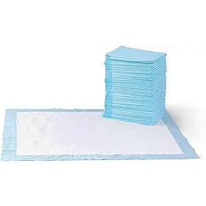 Basics LeakProof Dog and Puppy Potty Training Pee Pads with QuickDry 5Layer Design, XLarge Size 28 x 34 Inch, Blue & White, 40Pack