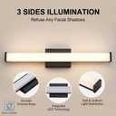 URSOLA 24" Modern LED Bathroom Light Fixtures, Matte Black 3CCT Dimmable Bathroom Vanity Light Over Mirror, Bathroom Vanity Bath Bar Lights with Double Layer Acrylic Shade