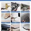 Crevice Cleaning Brushes, Cleaner Scrub Brush Tool for Hard to Reach Tight Space, Home Essentials, Serrated Scrub Brushes, Cleaning Supplies for Shower, Bathroom, Kitchen, Toilet (2, Black)