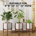 MUDEELA Plant Stand for Indoor Plants: Adjustable Width Fits 812 Inch Pots - Mid Century Modern Bamboo Plant Stand - 14.5 Inch Single Tier Small Floor Plant Holder, Dark Brown, 1 Pack (Without Pot)