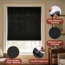 2 Pcs Temporary Window Blinds 48" x 82" Self Adhesive Pleated Window Shades with Clips Light Filtering Temporary Shades No Drill Blackout Blinds for Doors Office Bedroom Living Room(2, 48 * 82inch)