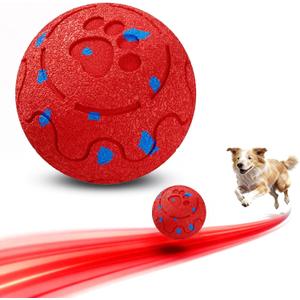 Dog Balls: Interactive Dog Ball, Self-Moving Dog Toy with Auto-Rolling & Bouncing, E-TPU Material, IP54 Waterproof, Motion-Activated (Red, Large)
