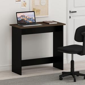 Furinno Simplistic 31-Inch Rustic Brown Computer Desk, Small Office Desk, Rectangular Home Office Desk with Drawers, Gaming Desk for Home Office, Bedroom, Study Room, Brown Walnut, New 32-In Wide