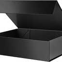 PACKHOME Large Gift Box 13.5x10x3.5 Inches, Sturdy Shirt Box with Magnetic Lid for Multiple Occasions (Glossy Black)