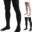 Doc Miller Thigh High Open Toe Compression Stockings 15-20mmHg for Varicose Veins, Pregnancy Support Open Toe Thigh High Compression Socks for Women and Men