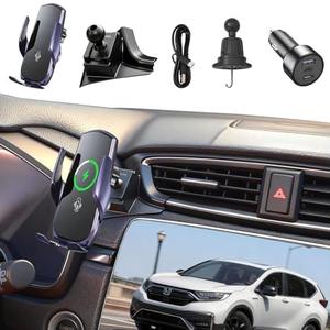 MGRFTOX Car Phone Mount for Honda CR-V 2017–2022, 15W Wireless Fast Charging Auto-Clamping Vent Phone Holder, One-Hand Operation, Hands-Free, 360° Adjustable, Without Blocking Airflow