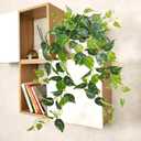 Waipfaru Fake Plants Artificial Plants Indoor, 2Pcs 34" Realistic Artificial Hanging Fake Pothos Vines Ivy Potted, Faux Pothos for Living Room Office Bedroom Bathroom Kitchen Shelves Indoor Home Decor