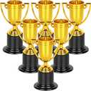 WINKIO Mini Trophies,Gold Trophy Award, Plastic Trophies for Kids, 4 Inch Trophy Cups, Award Trophies for Party Favors, Props, Rewards, Winning Prizes, Competitions Ceremony Parties Favor (6pcs)