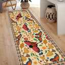 Boho Butterfly Flower Runner Rug 2x3ft,Floral Butterfly Bathroom Washable Rugs,Bohemian Insect Indoor Carpet,Non Slip Kitchen Mats for Floor,Low Pile Carpet Runners for Entrance Bedrooms Laundry Room