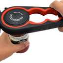 Otstar Jar Opener Bottle Opener and Can Opener for Weak hands, Seniors with Arthritis and Anyone with Low Strength, Mutil Jar Opener Get Lids Off Easily (Black and Red)