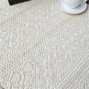 Vintage Crochet Tablecloths Lace Doilies Cotton Beige Square Tablecloths Table Cover Table Topper Wedding Home Party Decoration