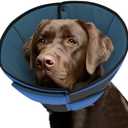 Queenmore Dog Cones for Large Dogs, Soft Dog Cone for Large Breeds, Cone for Dogs After Surgery, Adjustable Elizabethan Collar for Pet to Prevent Licking Wounds, Blue L