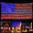 HYH American Flag Lights with 420 Super Bright LEDs,Waterproof Led Flag Net Light of The United States for Yard,Garden Decoration, Festival, Holiday, Party Decoration,Christmas Decorations