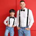 2 x MDSTYLE Suspenders for Men Women Boys - Adjustable Y-Back (Black)