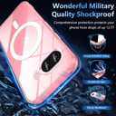 Pixel 9A Case 6.3'', Magnetic Google Pixel 9A Case with Screen Protector [Compatible with Magsafe] [Military Grade Drop Tested] Shockproof Transparent Back Protective Phone Cover, Clear