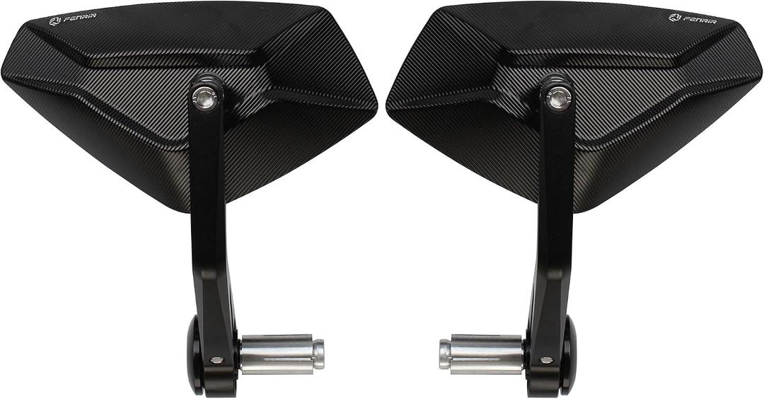 FENRIR Motorcycle Handlebar Bar End Mirror CNC Aluminum Black Cafe Racer Anti-vibration Anti-glare Large field of view universal 7/8" 22MM For Sport Naked Street Bike Cruiser Scooter