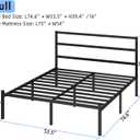 Full Size Bed Frame with Headboard and Footboard, 14 Inch Metal Platform Full Bed Frame with Steel Slat Support, No Box Spring Needed, Noise Free, Easy Assembly, Black