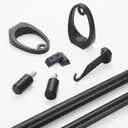 Modern Curtain Rods, 1Inch Diameter Decorative Single Window Rod Telescoping 28-48 Inch Adjustable Drapery Rods Matte Black Color For Bedroom Living Room Kitchen Office