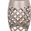 MUMTOP Outdoor Side Table,Cutout Metal Patio Side Table End Table Anti-Rust, 12.25"D x 12.25"W x 18"H