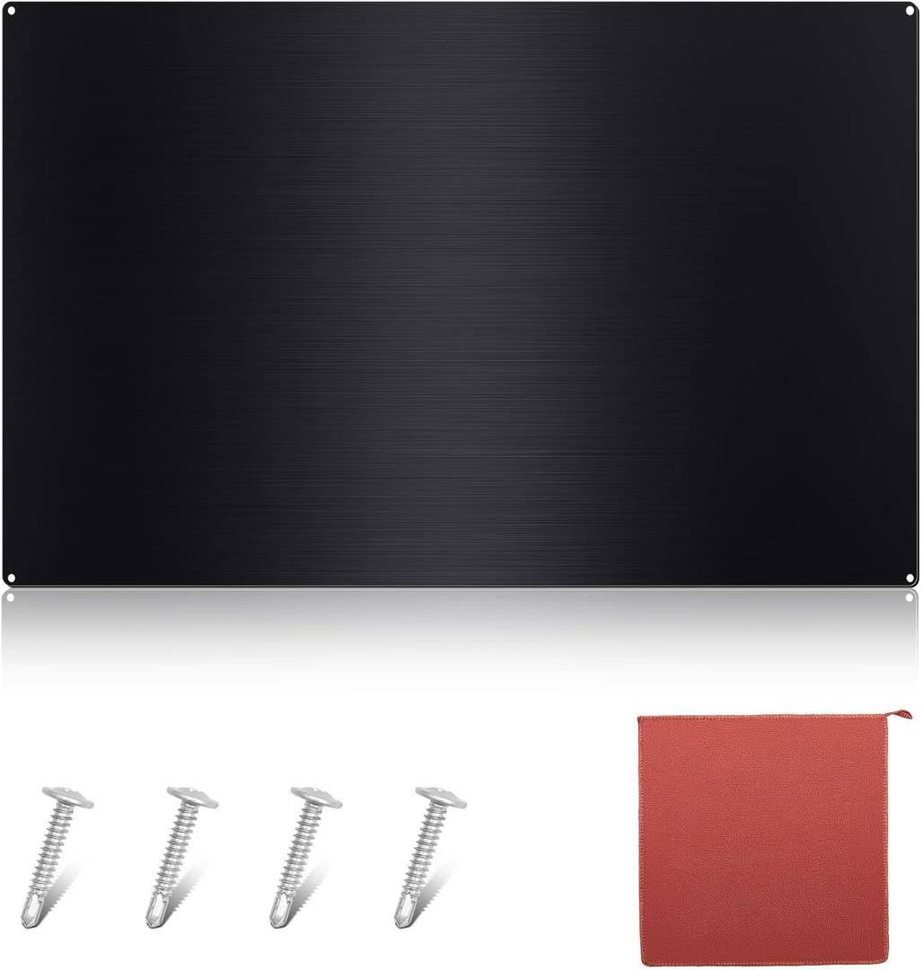 Yaocom Stainless Steel Backsplash Range Hood Stove Backsplash Back Stainless Steel Sheet for Kitchen Wall Splatter Metal Wall Panels with Screws and Hanging Towel(Black,30×12 Inch)