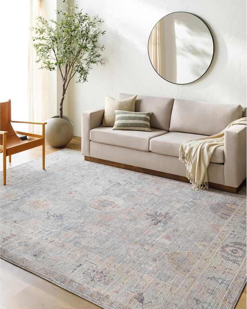 Livabliss x Becki Owens Marlene Vintage Medallion Area Rug, 2'2" x 3'9", Pale Blue