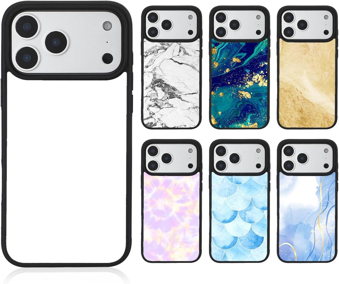 Weewooday 6 Pieces Sublimation Phone Case Blank Covers Compatible with iPhone 17 Pro Max Customize Custom DIY Printable Picture Anti-Slip Shockproof Heat Press Rubber Protective DIY Phone Covers
