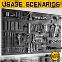 100PCS Pegboard Accessories Organizer Kit,Paper Towel Holder,Closet Organizers and Storage - Easy Storage and Organization for Garage, Workbench,Shelves,Tools.(12x24 Inch Panels with Hooks)