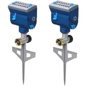 Airthereal Oscillating Sprinkler with Metal Step Spike and Quick Connect Adapter Set, Control Watering Range, Width, and Flow Rate, Covers up to 4,069 sq.ft., AquaVive SR16 [2-Pack]