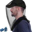 South to East Premium Mosquito Head Net for Insect, 2 Pack, Fly & Bug Protection | Ultra Large & Long, Extra Fine Holes for Camping, Hiking, Fishing, Gardening, Safari, Fits All Hats for Men & Women