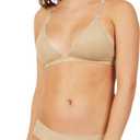 Capezio Womens Deep Neck Clear Back Bra (Medium, Nude)