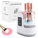 Electric Makeup Brush Cleaner Machine, 3 in 1 Automatic Makeup Brush Cleaner with Brushes Dryer for All Size Beauty Brushes Set(White,Size:6.8inch)