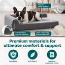 FurHaven Orthopedic Dog Bed for Medium Dogs, L-Shaped Chaise Mattress with Orthopedic Egg Crate & a Solid Orthopedic Foam Base for Joint Support, Washable Cover, Medium, Faux Fur & Suede, Stone Gray