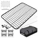 Wildroad Car Roof Platform, Universal Roof Flat Rack Combo 69" x 47" x 1.3" Heavy Duty Roof Rack Platform with Cargo Bag, Cargo Net, Ratchet Straps and Anti-Rust Sealant Fits for SUV Truck Cars